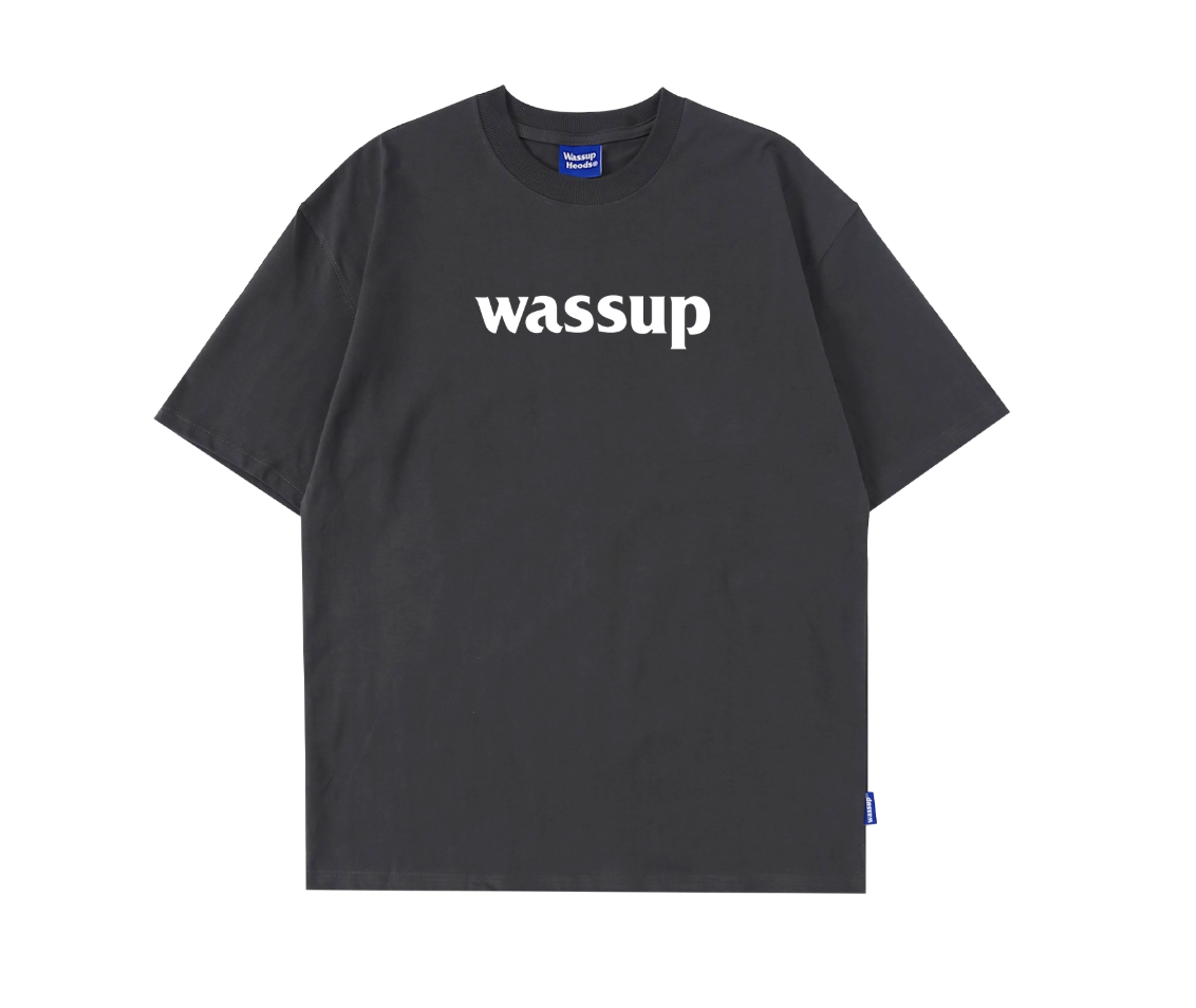 Wassupletter short-sleeved t-shirt men's fashionable
