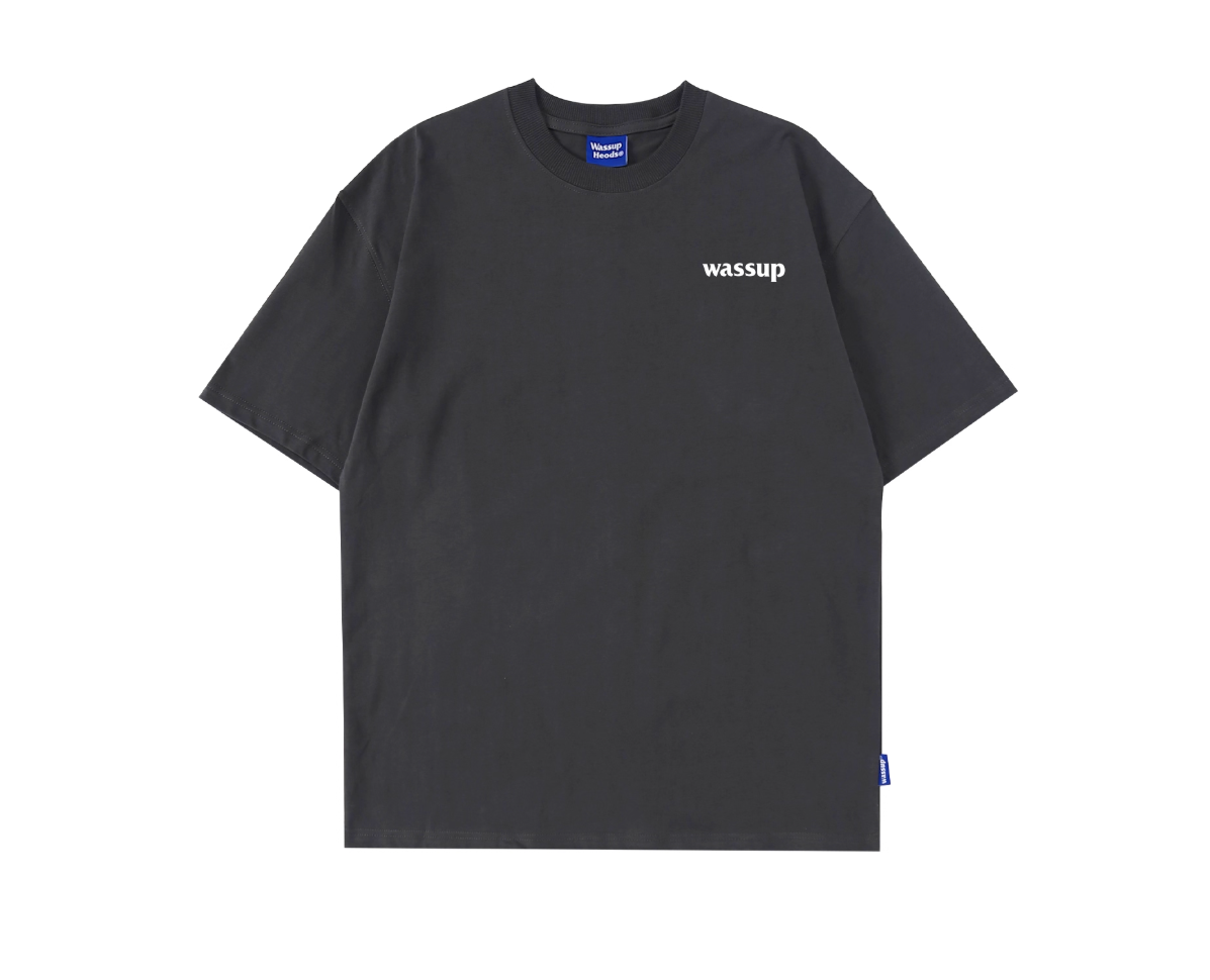 Wassupletter short-sleeved t-shirt men's fashionable