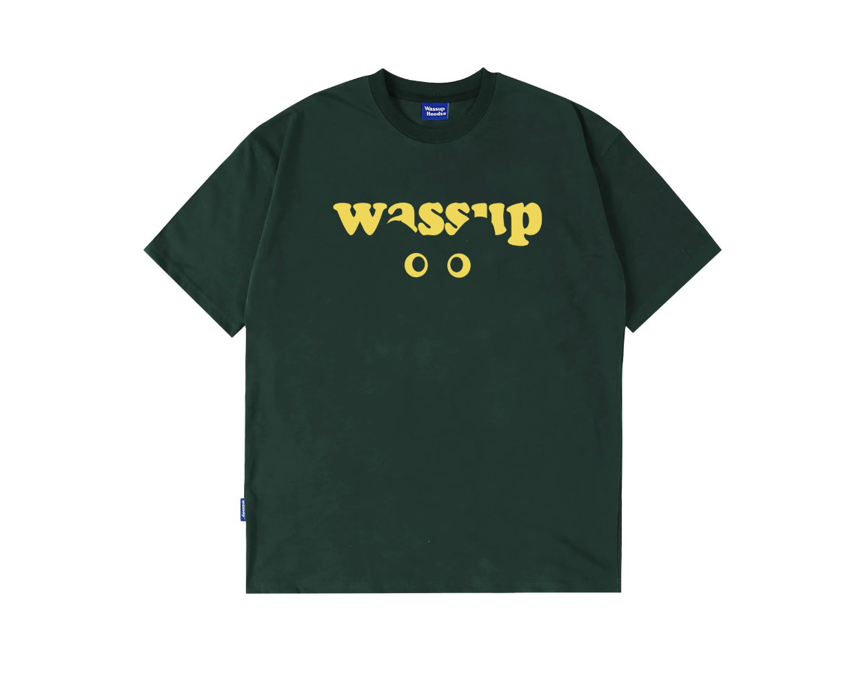 Wassup funny cat eye t-shirt summerloosepure cotton Mens