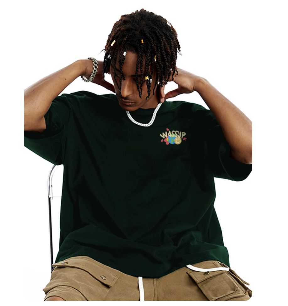 Wassup graffiti design planet short sleeve men summer