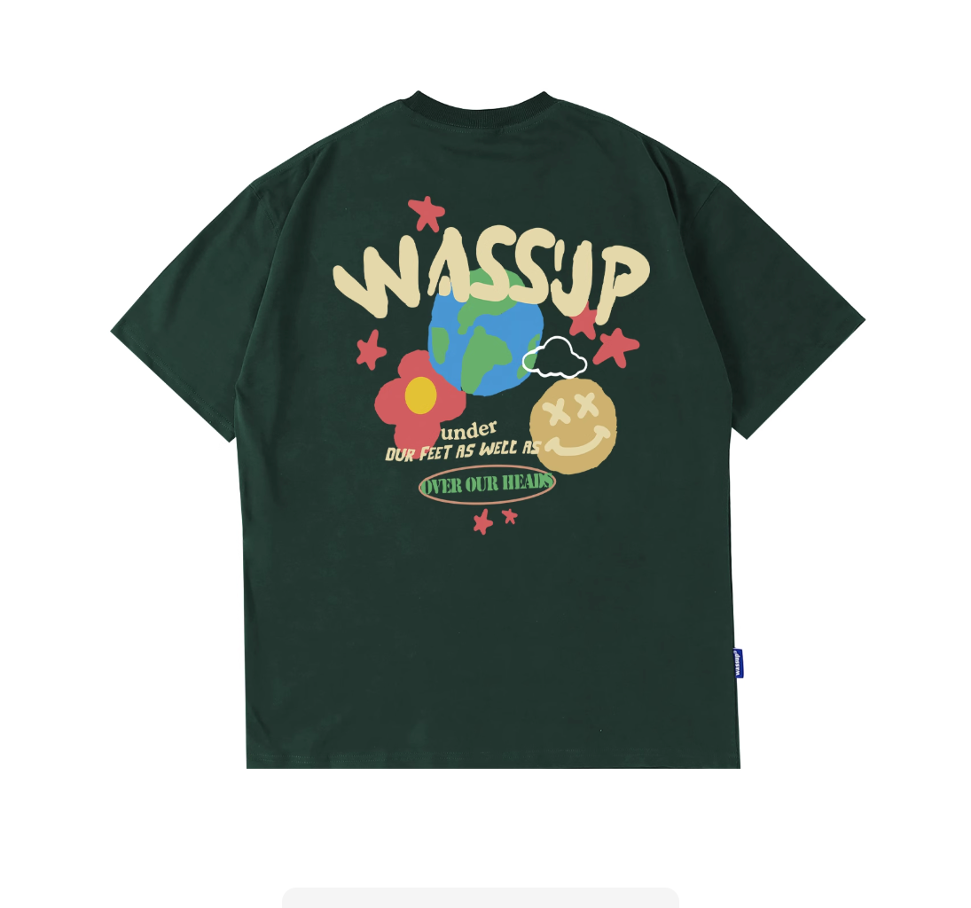 Wassup graffiti design planet short sleeve men summer