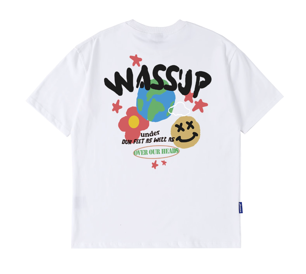 Wassup graffiti design planet short sleeve men summer