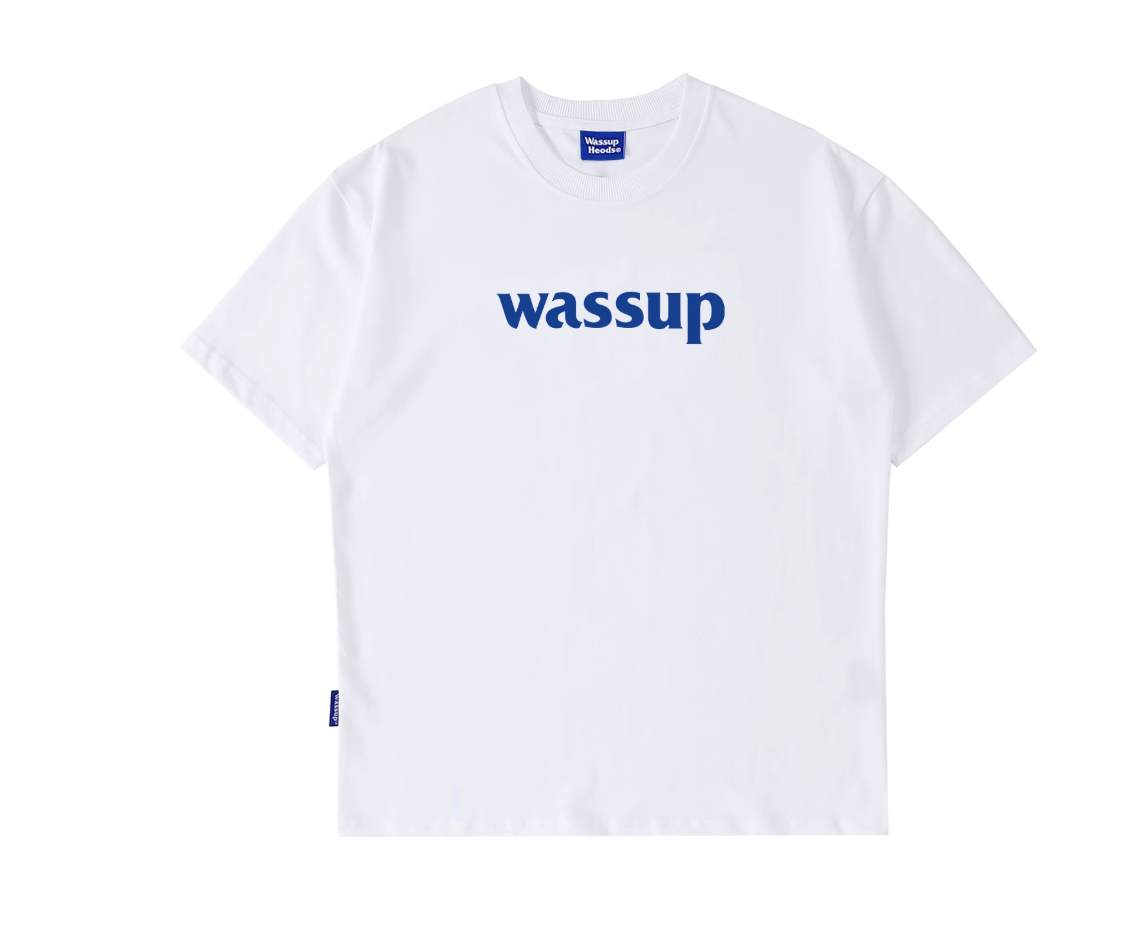 Wassupletter short-sleeved t-shirt men's fashionable