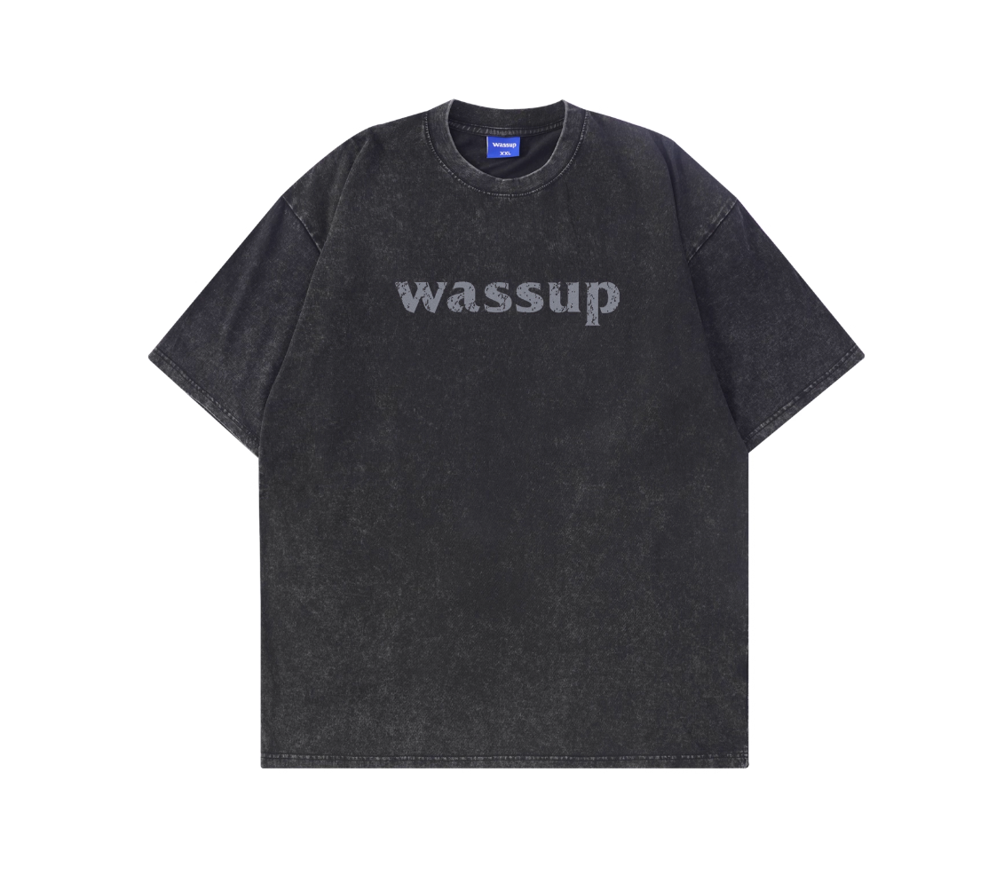 Wassupletter short-sleeved t-shirt men's fashionable