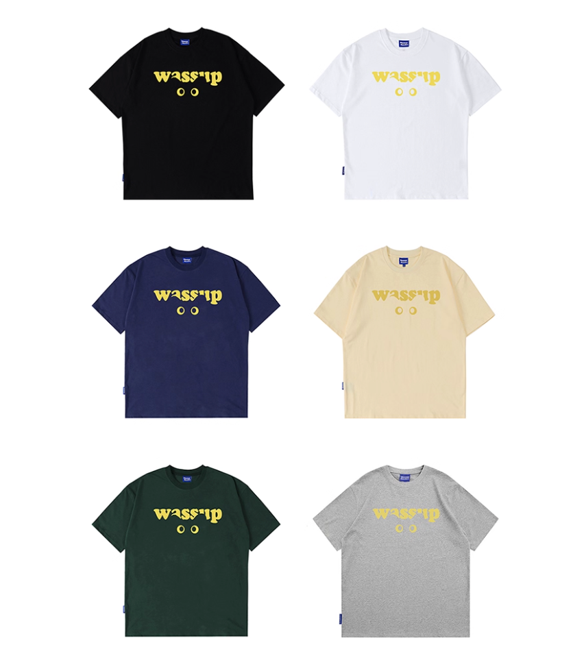 Wassup funny cat eye t-shirt summerloosepure cotton Mens