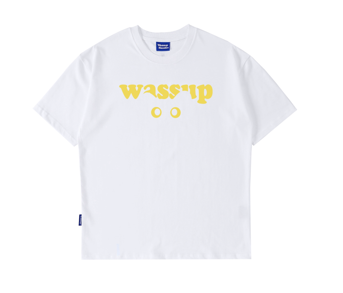Wassup funny cat eye t-shirt summerloosepure cotton Mens