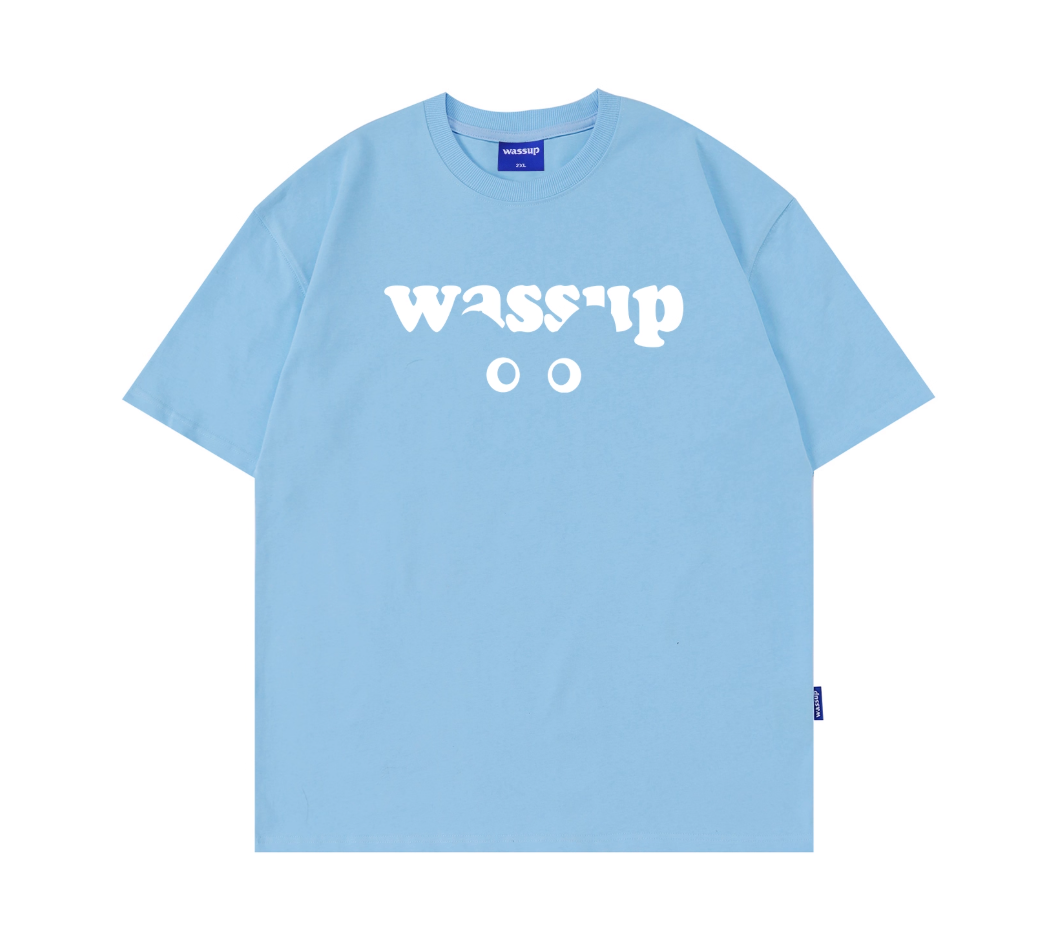 Wassup funny cat eye t-shirt summerloosepure cotton Mens