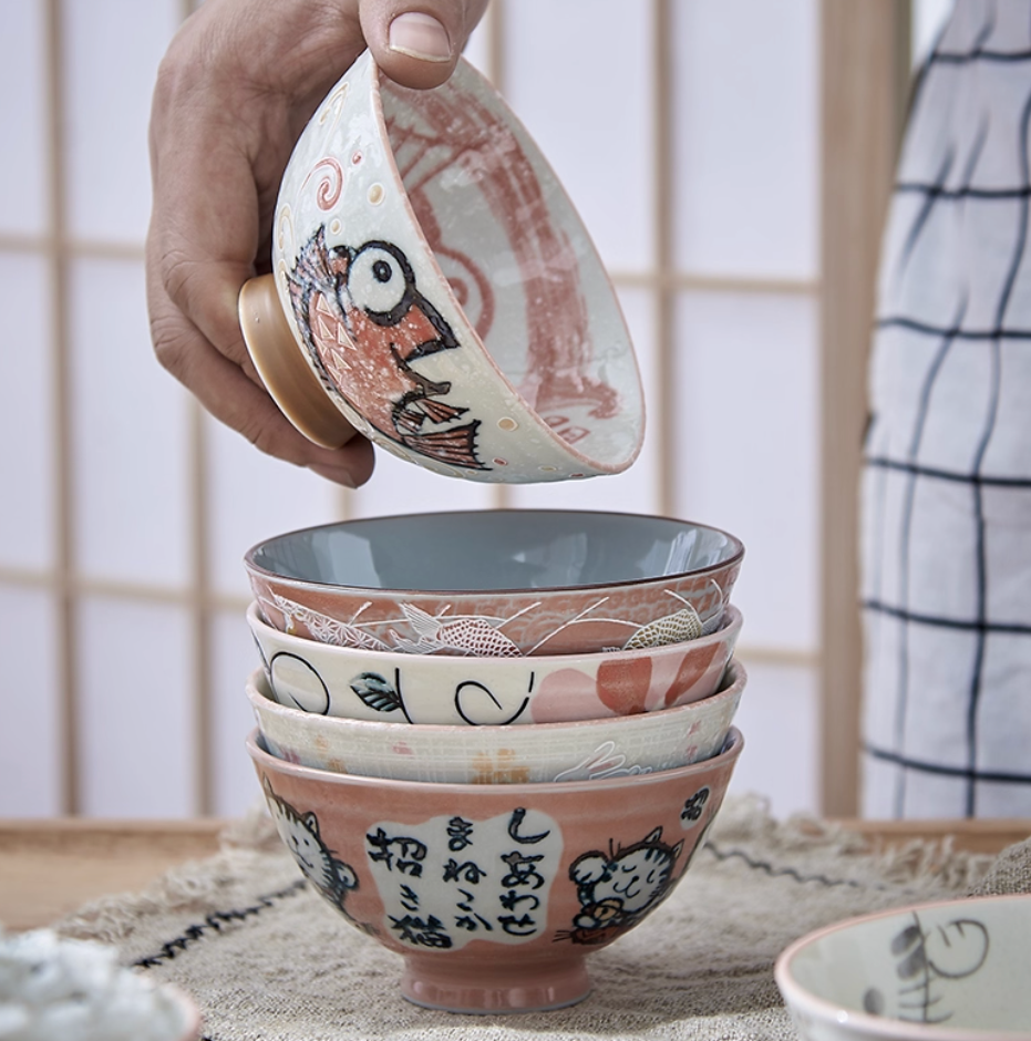 Cat pufferfish rabbit shiba inu bowl 11.5cm japanese import