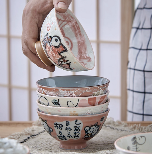 Cat pufferfish rabbit shiba inu bowl 11.5cm japanese import