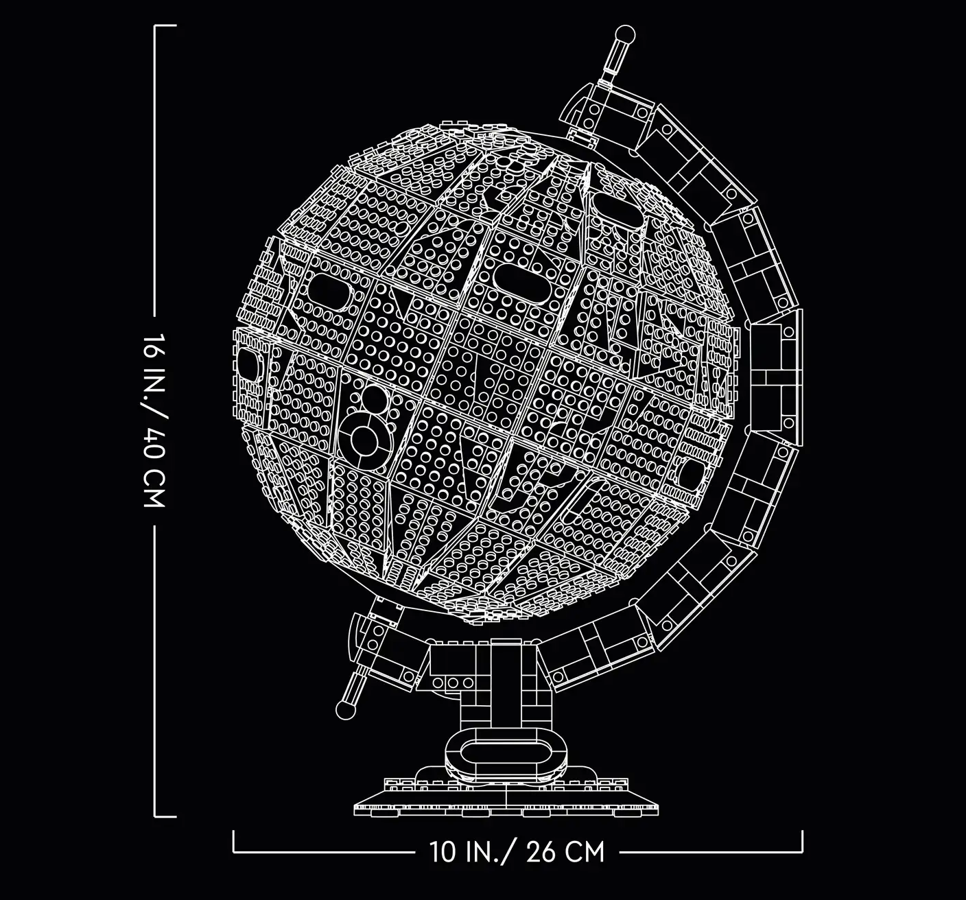 The Globe 1:1 21332 lego Building block globe model creative ornament